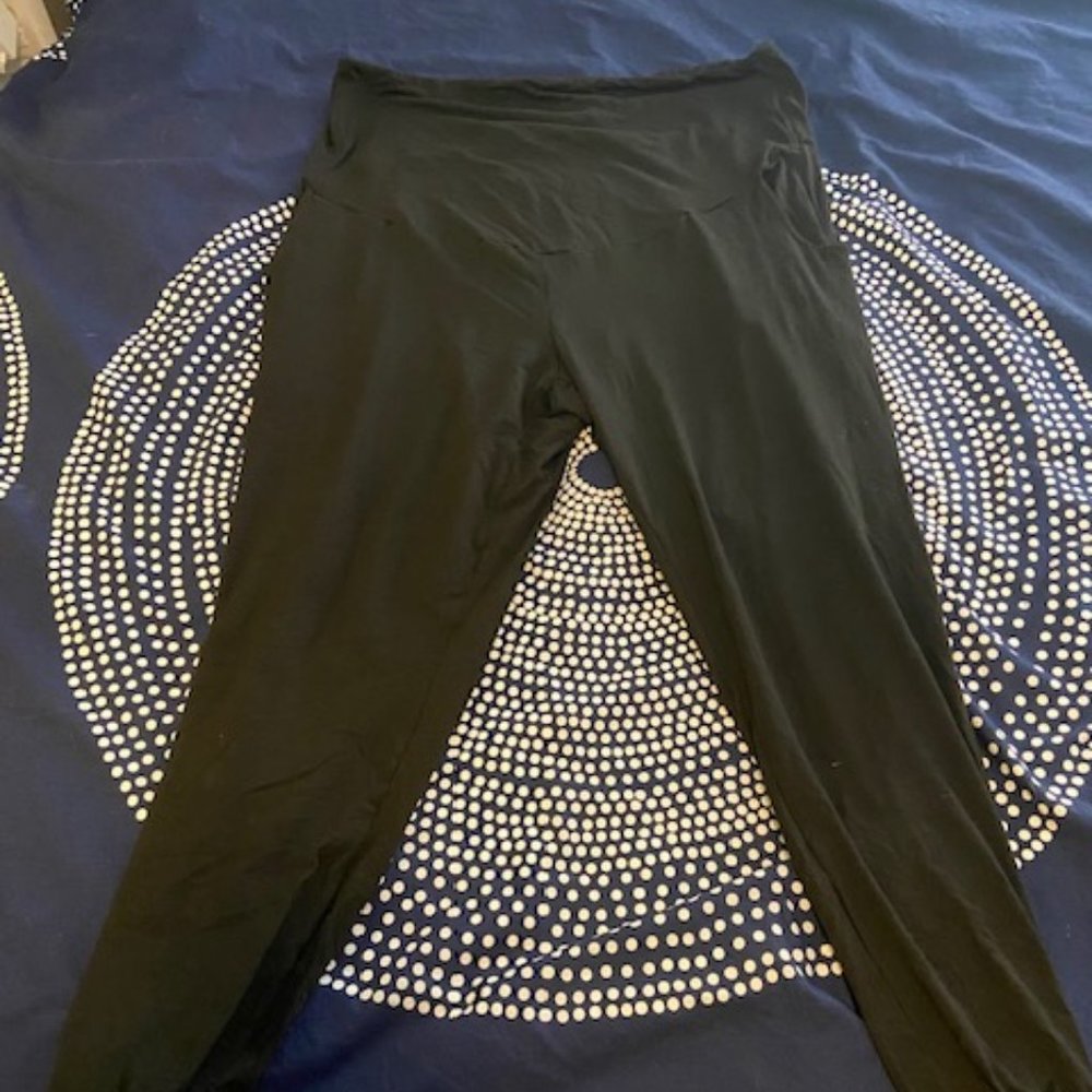 Black Maternity Joggers with Pockets (XL)